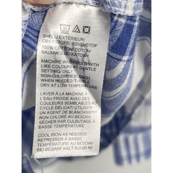 Lord and Taylor White Blue Plaid Button Down Cotton Shirt Collar Sz 2X - Picture 4 of 5